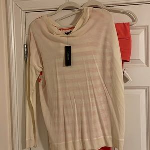 Peach and cream sweater with peach pants